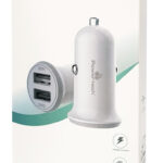 POWERTECH φορτιστής αυτοκινήτου PT-714, 2x USB, 3.4A, λευκός