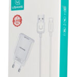 USAMS φορτιστής τοίχου T21OCLN01 με καλώδιο Lightning, USB 2.1A, λευκός