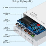 LDNIO σταθμός φόρτισης Q605, 3x USB-C & 3x USB, 120W, PD/QC, μαύρος