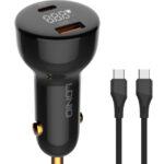 LDNIO φορτιστής αυτοκινήτου C101 με καλώδιο, USB/USB-C, 100W PD, μαύρος