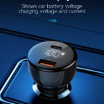 LDNIO φορτιστής αυτοκινήτου C101 με καλώδιο, USB/USB-C, 100W PD, μαύρος