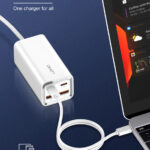 LDNIO σταθμός φόρτισης A4610C, 2x USB-C & 2x USB, 65W, PD/QC, λευκός