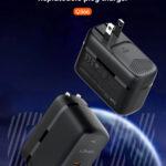 LDNIO φορτιστής τοίχου Q366 με καλώδιο, USB/2x USB-C, 65W, GaN, μαύρος