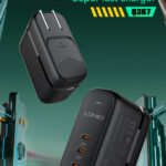 LDNIO φορτιστής τοίχου Q367 με καλώδιο USB-C, 3x USB-C, 65W, GaN, μαύρος