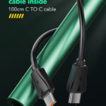 LDNIO φορτιστής τοίχου Q367 με καλώδιο USB-C, 3x USB-C, 65W, GaN, μαύρος