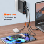LDNIO σταθμός φόρτισης A6140C, 3x USB-C/3x USB, 140W, PD/QC, GaN, μαύρος