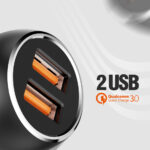 LDNIO φορτιστής αυτοκινήτου C503Q με καλώδιο, 2x USB, 36W, QC, γκρι