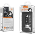 LDNIO φορτιστής αυτοκινήτου C1 με καλώδιο, USB & USB-C, 38W PD, μαύρος
