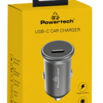 POWERTECH φορτιστής αυτοκινήτου PT-1147, USB-C, 30W PD, γκρι