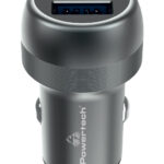 POWERTECH φορτιστής αυτοκινήτου PT-1148, USB & USB-C, 89W PD & QC, γκρι
