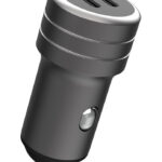 POWERTECH φορτιστής αυτοκινήτου PT-1149, 2x USB-C, 100W PD, γκρι
