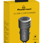 POWERTECH φορτιστής αυτοκινήτου PT-1149, 2x USB-C, 100W PD, γκρι