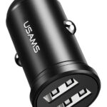 USAMS φορτιστής αυτοκινήτου C20, 2x USB, 2.4A, μαύρο