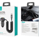 USAMS φορτιστής αυτοκινήτου US-CC167 με καλώδιο, USB/USB-C, 60W, μαύρος