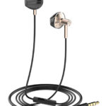 LDNIO earphones με μικρόφωνο HP09, 3.5mm, 1.2m, ροζ χρυσό