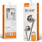 LDNIO earphones με μικρόφωνο HP09, 3.5mm, 1.2m, ροζ χρυσό
