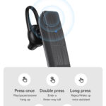 USAMS Bluetooth μονό earphone USAMS-BT2, 100mAh, 3-way κλήσεις, μαύρο