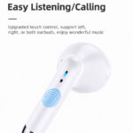 USAMS earphones IA04 με θήκη φόρτισης, True Wireless, λευκά