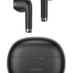 USAMS earphones με θήκη φόρτισης US-YO17, True Wireless, μαύρα