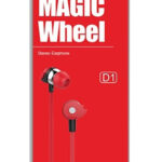 CELEBRAT Earphones με μικρόφωνο D1, 10mm, 3.5mm, 1.2m flat, κόκκινα