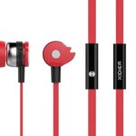 CELEBRAT Earphones με μικρόφωνο D1, 10mm, 3.5mm, 1.2m flat, κόκκινα
