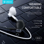 CELEBRAT earphones με μικρόφωνο D12, USB-C, 1.2m, μαύρα