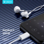 CELEBRAT earphones με μικρόφωνο D12, USB-C, 1.2m, μαύρα