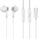 CELEBRAT earphones με μικρόφωνο D12, USB-C, 1.2m, λευκά