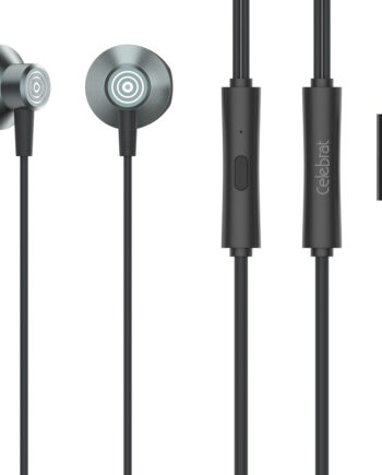 CELEBRAT earphones με μικρόφωνο D14, USB-C, 1.2m, μαύρα