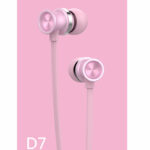 CELEBRAT Earphones με μικρόφωνο D7, 10mm, 3.5mm, 1.2m, ροζ χρυσό