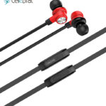 CELEBRAT earphones με μικρόφωνο D9, 10mm, 3.5mm, 1.2m, κόκκινα