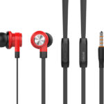 CELEBRAT earphones με μικρόφωνο D9, 10mm, 3.5mm, 1.2m, κόκκινα