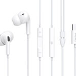CELEBRAT earphones με μικρόφωνο E300, USB-C, 1.2m, λευκά