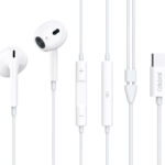 CELEBRAT earphones με μικρόφωνο E400, USB-C, 1.2m, λευκά