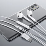 CELEBRAT earphones με μικρόφωνο E500, USB-C, 1.2m, λευκά