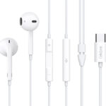 CELEBRAT earphones με μικρόφωνο E500, USB-C, 1.2m, λευκά