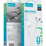 CELEBRAT earphones με μικρόφωνο E500, USB-C, 1.2m, λευκά