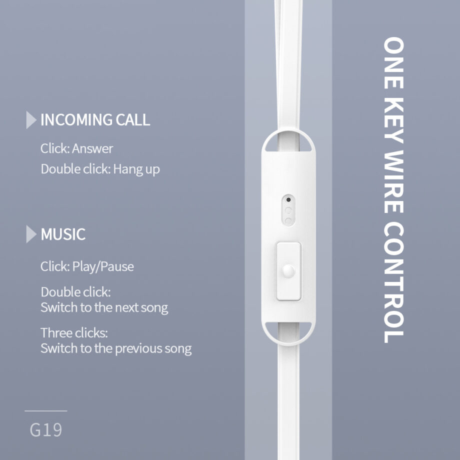 CELEBRAT earphones με μικρόφωνο G19, 3.5mm, 1.2m, μαύρα