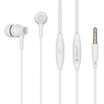 CELEBRAT earphones με μικρόφωνο G25, 3.5mm, 1.2m, λευκά