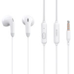 CELEBRAT earphones με μικρόφωνο G27, 3.5mm, 1.2m, λευκά