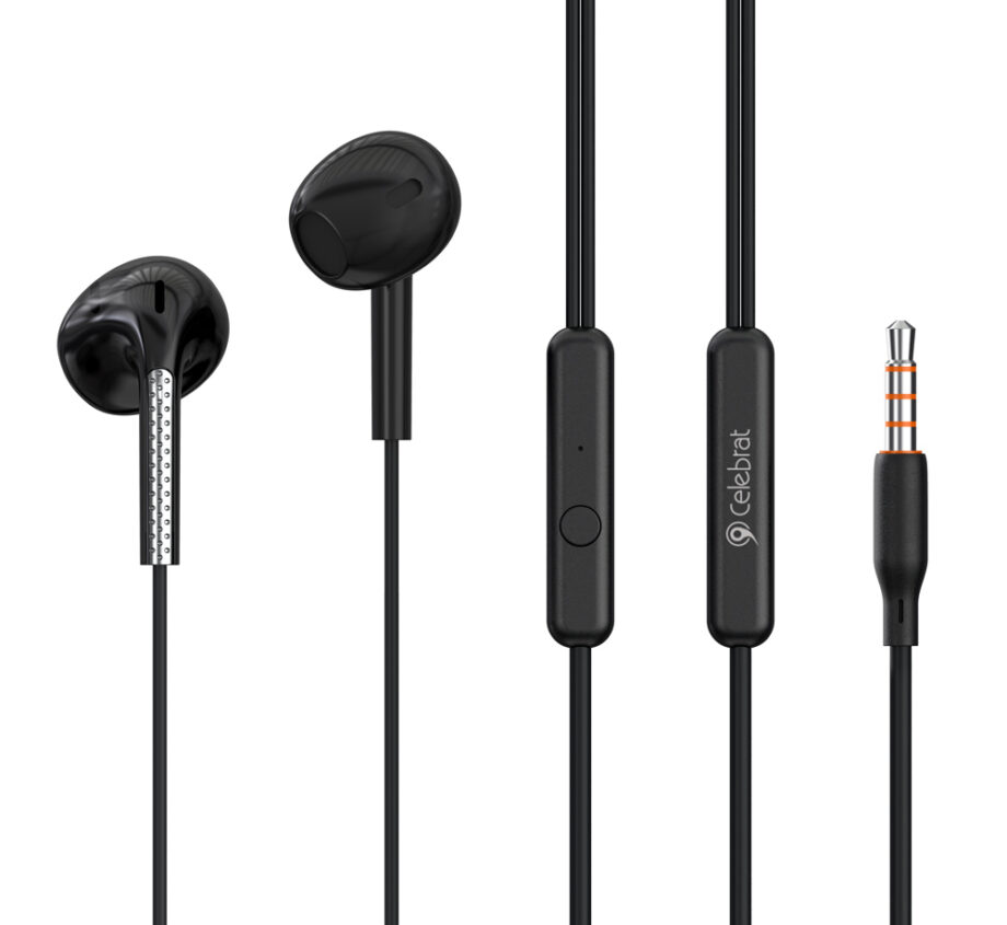 CELEBRAT earphones με μικρόφωνο G28, 3.5mm, 1.2m, μαύρα