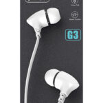 CELEBRAT Earphones με μικρόφωνο G3, on/off, 10mm, 1.2m, λευκά