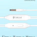 CELEBRAT earphones με μικρόφωνο G7, 3.5mm, 1.2m, μαύρα