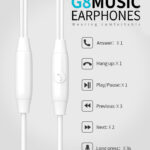 CELEBRAT earphones με μικρόφωνο G8, 3.5mm, 1.2m, λευκά
