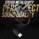 USAMS earphones με μικρόφωνο US-SJ482, Type-C, 10mm, 1.2m, μαύρα