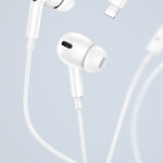 USAMS earphones με μικρόφωνο EP-41, Lightning, 10mm, 1.2m, λευκά
