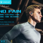 CELEBRAT earphones με θήκη φόρτισης W29, Open Wearable Stereo, μαύρα