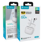 CELEBRAT earphones με θήκη φόρτισης W52, True Wireless, λευκά