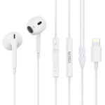YISON earphones με μικρόφωνο X7, Lightning, 1.2m, λευκά