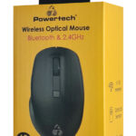 POWERTECH ασύρματο ποντίκι PT-1164, 2.4GHz & Bluetooth, 1600DPI, μαύρο